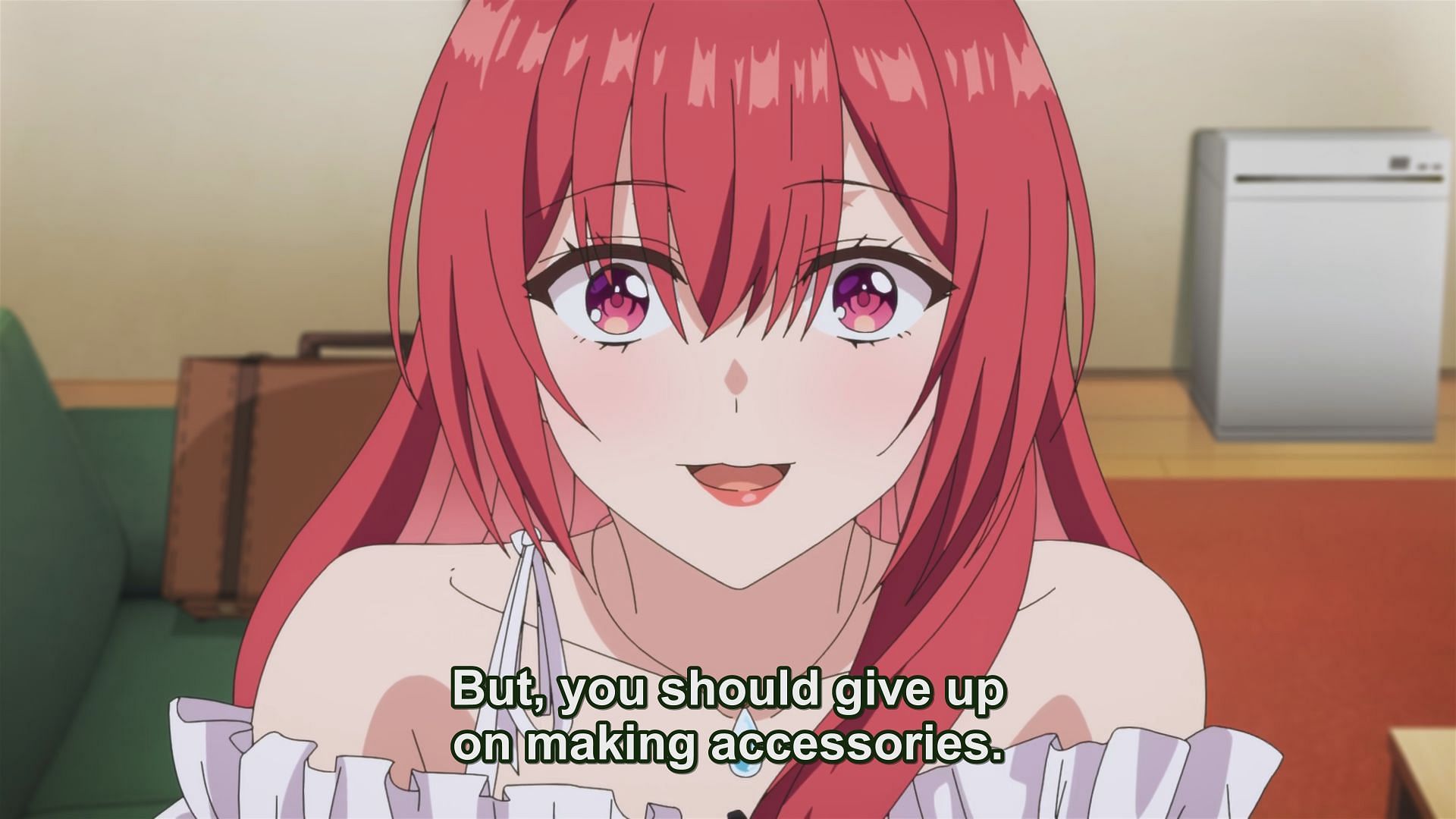 Kureha tells Yuu to give up accessory-making (Image via J.C.Staff)